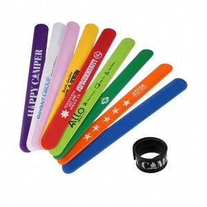 Gelang tepuk silikon cetak timbul Logo berkualitas tinggi meningkatkan keamanan gelang tepuk - Product Image 4