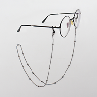 Chaîne de lunettes tendance transfrontalière, simple, avec perles et clip en silicone, cordon de lunettes à suspendre au cou, chaîne croisée, chaîne de masque haut de gamme