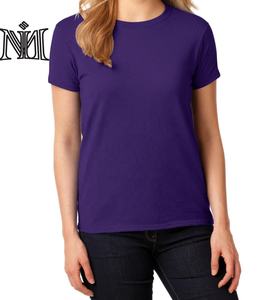 Ropa de moda logotipo liso camisetas mujeres cuello redondo manga corta hecho Pakistán precio barato impresión gruesa GSM camisetas de mujer - Product Image 1