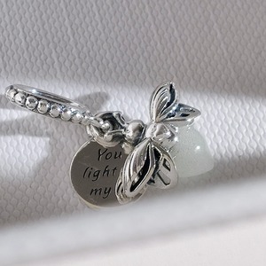 HaYa Unisex Trendy Handmade Delicate Beads 925 Sterling Silver Silver Plated Fashion Night <b>Light</b> Fireflies <b>Rainbow</b> Pendant - Product Image 3