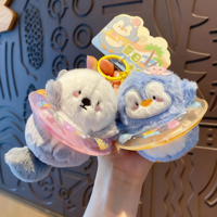 Jouets en peluche populaires en coton PP doux : phoque, ours polaire, loutre, dauphin, pingouin, porte-clés d'anniversaire, pendentif, bouée de natation