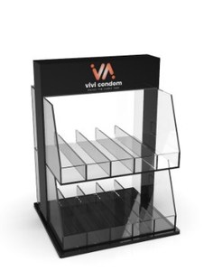 <strong>Plexiglass</strong> Condom <strong>Display</strong> with Bracket Acrylic <strong>Wall</strong> Condom <strong>Display</strong> Rack - Product Image 3