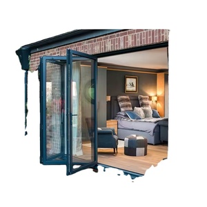 Puerta Plegable Exterior de <span class=keywords><strong>Aluminio</strong></span> <span class=keywords><strong>Transparente</strong></span>, Bifold Francesa Deslizante Personalizada de 6 Pies con Panel para Exterior - Product Image 2