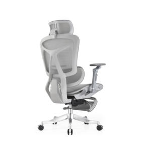 Silla de Oficina Ergonómica Moderna y Resistente con Control de Botones, <span class=keywords><strong>4</strong></span> <span class=keywords><strong>Posiciones</strong></span> de Bloqueo, Reclinable, de Malla, con Reposapiés, Asiento Confortable 3D - Product Image 4