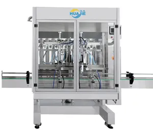 HUAJIE Industrial Servo Piston Filling Shampoo Production Line Equipment Automatic Detergent Liquid Filling 4/8/10 Heads Making