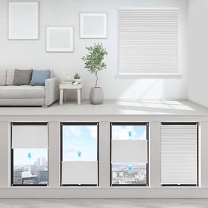 Store plissé occultant sans perçage 80x130cm, tendu, <span class=keywords><strong>opaque</strong></span>, protection solaire, blanc - Product Image 1