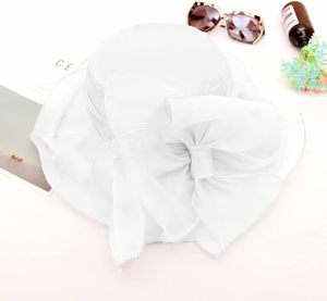 Chapeau cloche en organza pour <span class=keywords><strong>femme</strong></span>, fascinateur Derby pour fête du thé, mariage, chapeau d'été de plage - Product Image 6