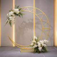 Arche en fer portable robuste en forme de croissant de lune, hauteur 1,8 m, support de toile de fond pour décoration de mariage, fête ou événement