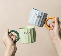 Nouvelle tasse à lait en porcelaine émaillée mate New Nordic Circle 380 ml, réutilisable, écologique, en céramique, avec poignée, pour la maison et les voyages