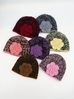 Topi rajutan bunga 3D handmade, berongga, bernapas, rajutan vintage, perlengkapan toko butik wanita