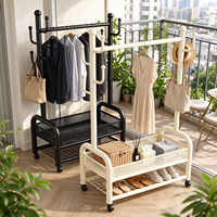Séchoir à linge double mobile en métal de haute qualité pour balcon extérieur et salon, durable, autoportant, détachable, moderne