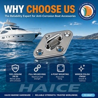 Anneau en D en acier inoxydable 316 pour usage maritime, base diamantée, 90 mm, plaque à œil fixe, boucle, accessoires pour bateaux, yachts et navires