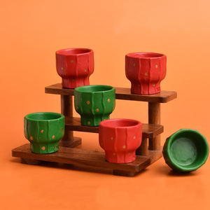 Macetas de Flores Rojas y Verdes de Resina, Cabujón Plano para Manualidades, Accesorios Hechos a Mano, Decoración de Figuras en Miniatura - Product Image 1