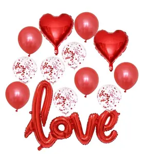 16 件情书铝箔气球周年婚礼情人节派对装饰情书唇球派对用品