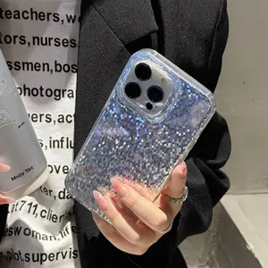 Luxe Mode Telefoonhoesje Voor Iphone 15 14 13 12 Bling Glitter Gradiënt Mobiele Hoesjes Voor Iphone 15 Pro Max