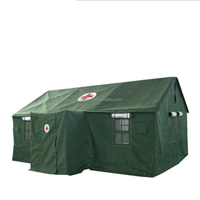 Tente de camping robuste à double couche en toile vert olive, abri imperméable quatre saisons pour les conditions climatiques froides et les interventions de secours en cas de catastrophe
