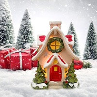 Nouvelle veilleuse créative en résine, nuit enneigée, chalet, amour, ornement de bureau, décoration de Noël, fait à la main, écologique