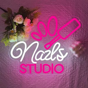 Nail studio neon LED indoor hanging decorative light salon beauty room shop <b>sign</b> ambient light indicator light luminous <b>sign</b> - Product Image 6