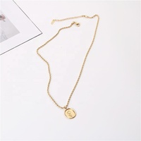 Collier plaqué or 18K pour femme, pendentif à fleur, chaîne porte-bonheur, vente en gros,