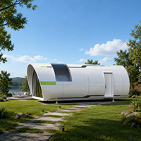 Capsule spatiale incurvée C3, maison préfabriquée modulaire, mini-maison de luxe, pod de glamping avec système intelligent pour l'hébergement en hôtel-resort