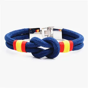Fashion Special 316L Stainless Steel Buckle And Knot Cord Bracelet
