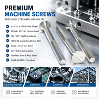 Vis de machine CNC, service OEM ODM, échantillon gratuit, prix d'usine, vis de machine de précision en acier inoxydable et acier au carbone M1.6-M20