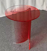 Table basse moderne extensible en acrylique, ronde/carrée, de bonne qualité, vente chaude 2021, fabrication artisanale, recyclable, finition arc-en-ciel colorée