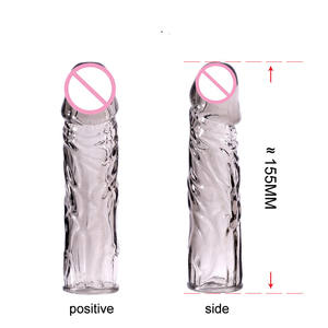 Wieder verwendbare Kondom-<span class=keywords><strong>Penis</strong></span>-Verlängerung hülsen Verlängerung ärmel Kristall vergrößerung kondom Männliches Silikon kondom für Männer - Product Image 2