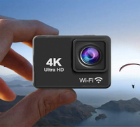 Caméra d'action professionnelle 4K 30fps avec boîtier étanche, double écran LCD, prise en charge MicroSD, pour sports et photographie sous-marine