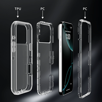 Étui robuste pour iPhone 18 Transparent 360° Protection intégrale Étui de téléphone transparent résistant aux chocs pour iPhone 17 Pro Max 16 15 14 Funda