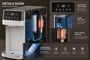 Mini <span class=keywords><strong>Depuratore</strong></span> d'<span class=keywords><strong>Acqua</strong></span> da Tavolo RO <span class=keywords><strong>Bar</strong></span> 600GPD ad Alto Flusso, Purificatore Rapido Senza Serbatoio per <span class=keywords><strong>Acqua</strong></span> Calda e Fredda, Preparazione Formula per Bambini - Product Image 3