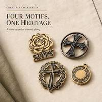 Badge personnalisé rétro ajouré en émail dur, épingle de revers pour décoration de costume, cadeau vintage, vente en gros, badge avec logo personnalisé