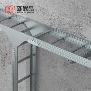 Estante para cables galvanizado en caliente, bandejas de aluminio, escalera de cable laminada ligera, abrazadera de sujeción resistente, soporte de alimentación