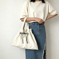 Tas Belanja Kanvas Ramah Lingkungan dari Katun Alami,  Tas Jinjing  Reusable  dengan Cetak Kustom,  Tas Serut  Grosir  dengan Desain Personal