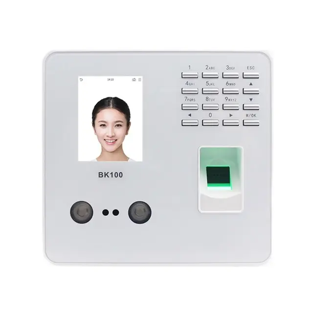 BK100 TCP/IP Biometric Fingerprint Face Facial Recognition Employee Time Attendance Machine With keyboard Time Clock Recorder