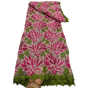 NI.AI Nuevo Diseño de Tela de Encaje con Cordón Guipur, Tela de Encaje con Cordón Bordado Nigeriano para Vestidos de Fiesta y Boda - Product Image 1