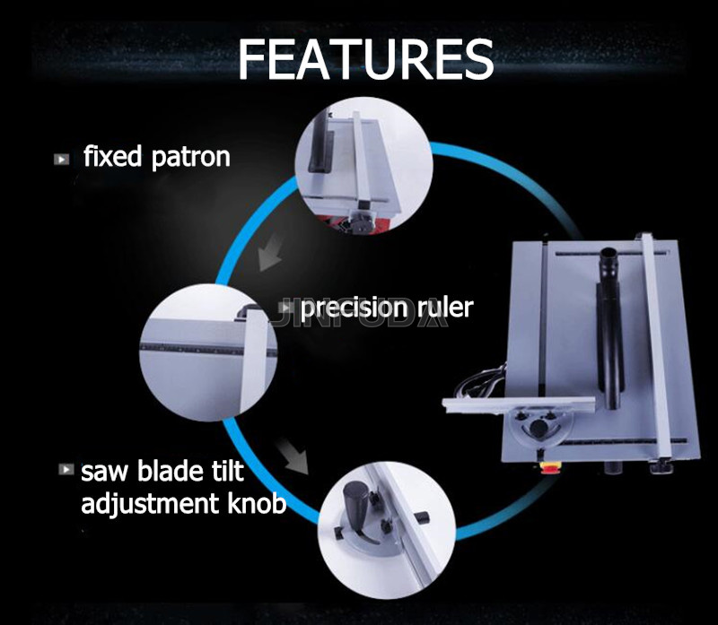 Multi-Functional Sliding Table Saw Household Woodworking Machinery Small Woodworking Table Saw Wood Cutting Machine