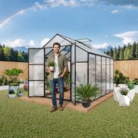 Kit de serre de jardin en aluminium de qualité supérieure pour l'extérieur, style moderne, cadre en métal, plantation de légumes, fleurs, nature, personnalisable