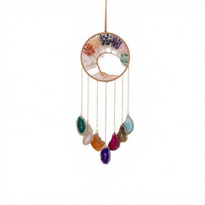 Atrapasueños Decorativo de Metal con Piedras Preciosas de 7 Chakras, Árbol de la Vida, para Colgar en la Ventana - Product Image 4