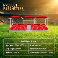 Tribune métallique portable d'extérieur avec auvent résistant aux UV, sièges de stade pour terrain de sport