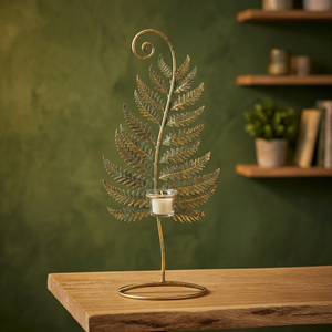 Support de bougie de style sapin de Noël Golden Stillness, 26 cm de haut, en laiton, décoration pour la maison - Product Image 5