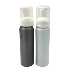 Rui Pack caliente OEM fábrica personalizada metal 250ml 500ml bomba de espuma recargable botellas jabón botella de aluminio con dispensador de espuma para la cara limpiador de manos líquido
