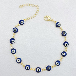 JML Gran Oferta Oro Laminado <span class=keywords><strong>14K</strong></span> Pulsera de Ojo Turco Azul de la Suerte para Hombres y Mujeres - Product Image 2