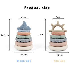 ของเล่นซิลิโคนวงแหวนเรียงซ้อนสีรุ้ง - Product Image 3