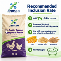 Additif Alimentaire pour Poulets Jinmao 1% – Minéraux et Oligo-éléments de Qualité Alimentaire pour Poulets de Chair et Reproducteurs avec Enzymes pour une Nutrition Améliorée