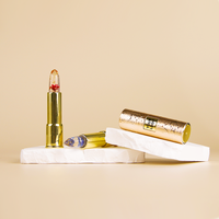 Rouge à lèvres de haute qualité OEM/ODM, baume à lèvres sous marque privée, contenant de luxe en cristal, rouge à lèvres gelée à fleurs changeant de couleur