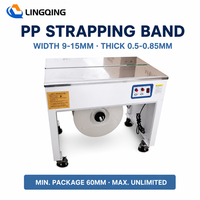 Mesin Pengikat Semi Otomatis 207 High Table Dual Motor PP Strap Box untuk Gudang