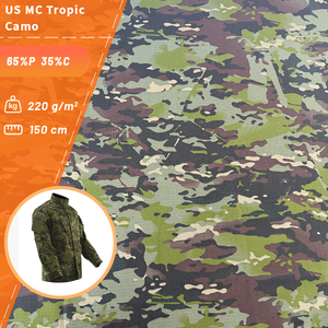 Tela de Camuflaje Estadounidense MC <span class=keywords><strong>Tropic</strong></span> Camo Personalizada, Poliéster y Algodón TC, 21*16 108*58 195gsm, para Uniformes de Exterior, Suministro al por Mayor - Product Image 1