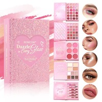 Nouveau Fard à Joues en Poudre Haute Qualité et Haute Pigmentation, Fard à Paupières Haute Brillance, Brillant à Lèvres – Livre de Maquillage Intégré