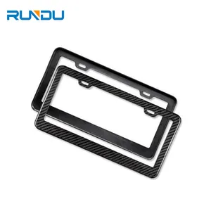 American US Standard Auto Car Truck 2pcs Carbon Fiber License Plate Frame Cover